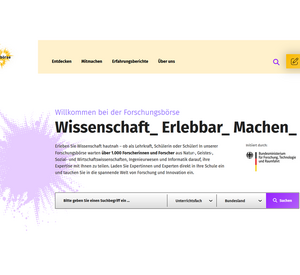 Illustration: Bildschirmfoto der Forschungsbörse-Webseite