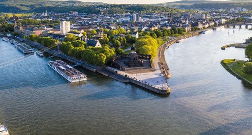 Das deutsche Eck in Koblenz am Zusammenfluss von Rhein und Mosel