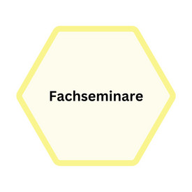 Gelbe Wabe mit dem Titel "Fachseminare"