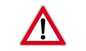 Ausrufezeichen in rotem Dreieck - Grafik des Verkehrszeichens Nr. 101 "Gefahrstelle"