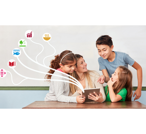 Illustrationsfoto: Grundschulkinder umringen eine weibliche Lehrkraft
