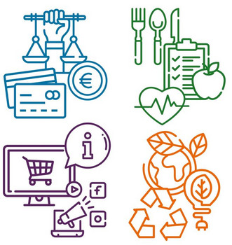 Sammlung Logos Kernbereiche Verbraucherbildung