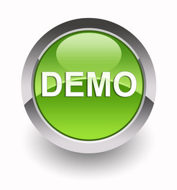 ''Demo'' glossy icon Videotutorials