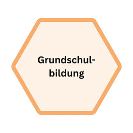 Orange Wabe mit dem Titel "Grundschulbildung"