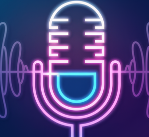 Das Bild zeigt ein Mikrofon für Podcastaufnahmen.