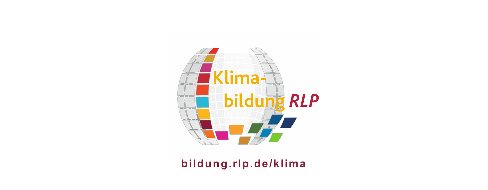 Logo und Schriftzug Klimabildung RLP und bildung.rlp.de/klima